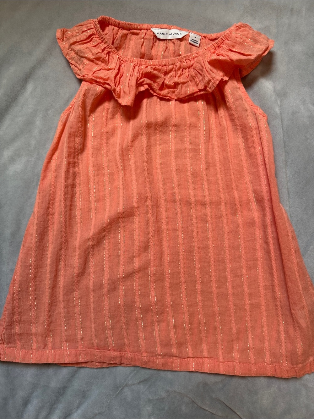 Janie and Jack Coral Ruffle-Neck Girls Dress / Cover up